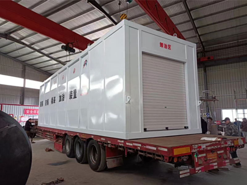 Explosion-proof barrier skid-mounted refueling device