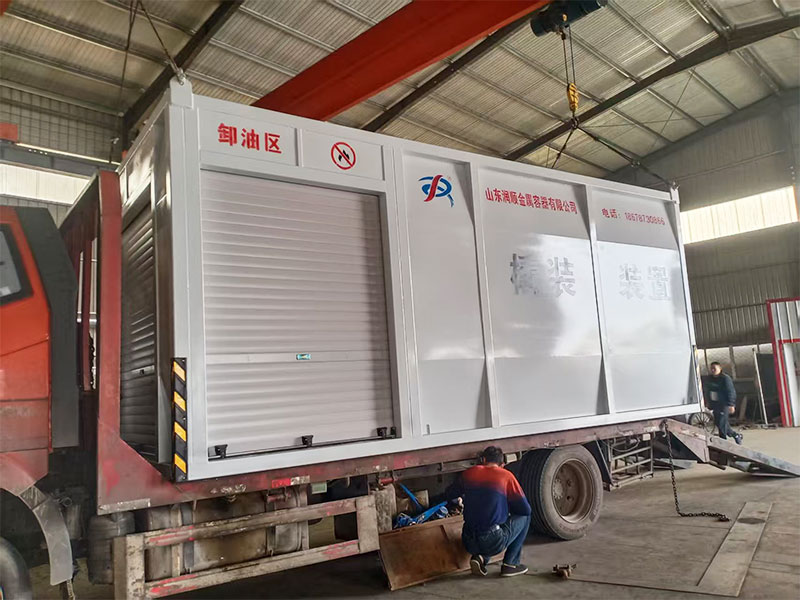 Explosion-proof barrier skid-mounted refueling device